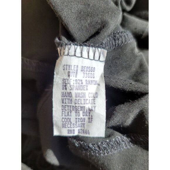 Vtg Witchy Long Statement Sleeve Ruched Knotted Jersey Knit Bodycon Black Sz 6 - Picture 4 of 9